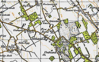 Old map of Unthank in 1947