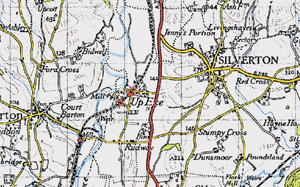 Old map of Up Exe in 1946