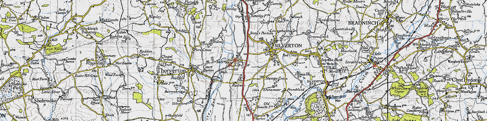 Old map of Up Exe in 1946