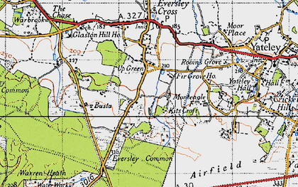 Old map of Blackbushe Airport in 1940