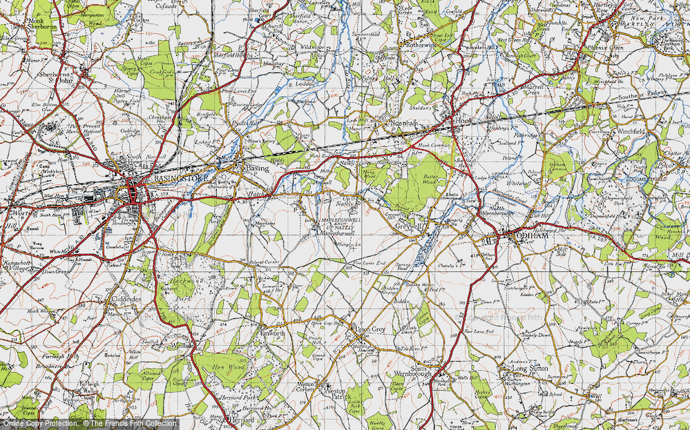 Old Map of Up Nately, 1940 in 1940