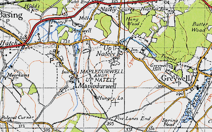 Old map of Up Nately in 1940
