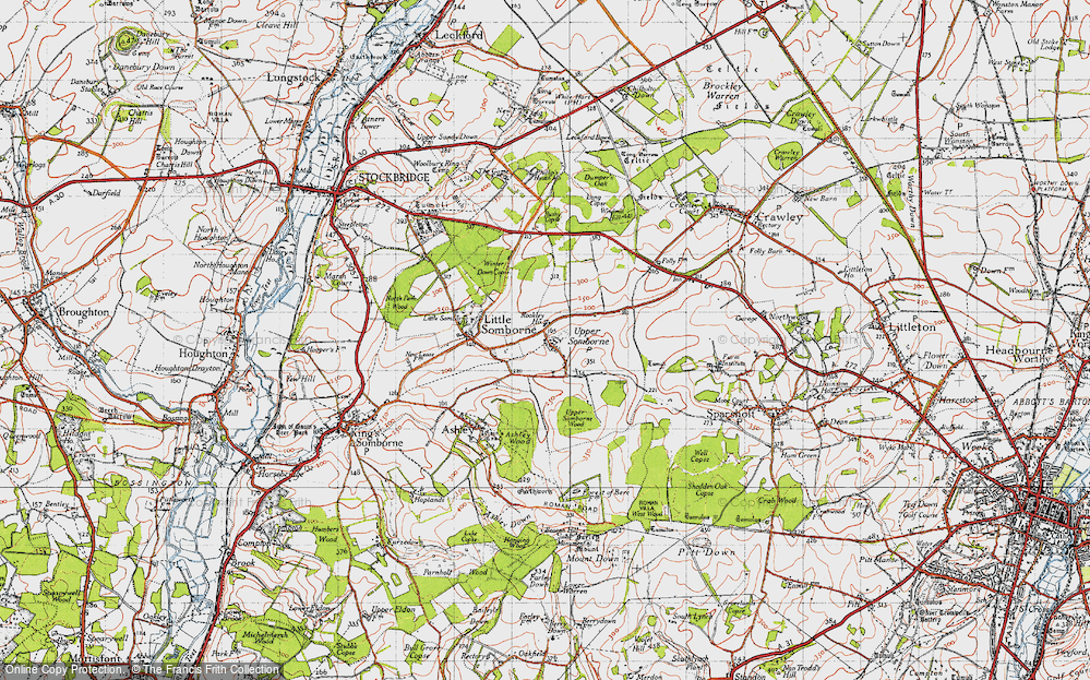 Old Map of Up Somborne, 1945 in 1945
