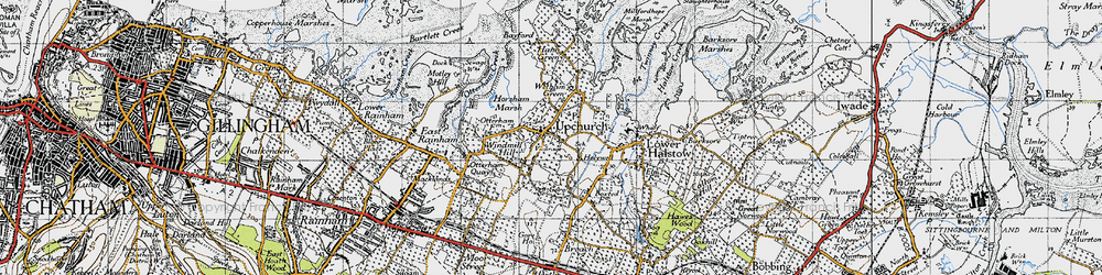 Old map of Upchurch in 1946