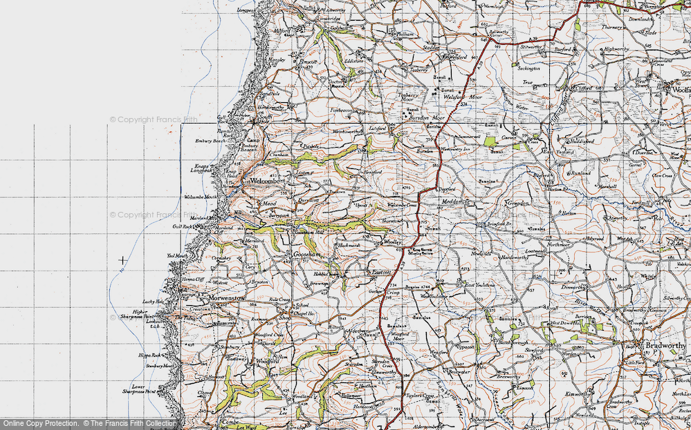 Old Map of Upcott, 1946 in 1946