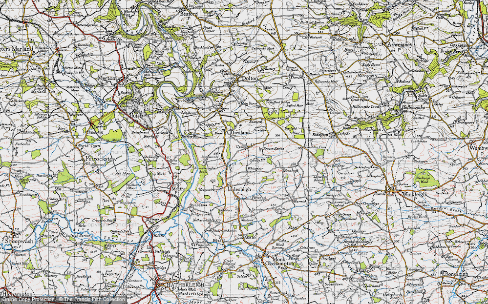 Old Map of Historic Map covering Whitemoor in 1946