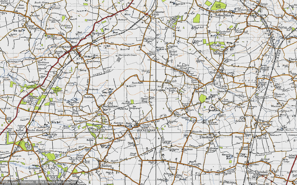 Old Map of Upgate Street, 1946 in 1946
