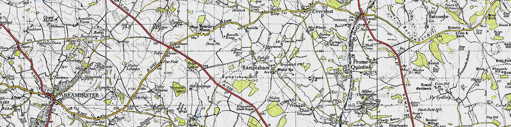 Old map of Benville Br in 1945
