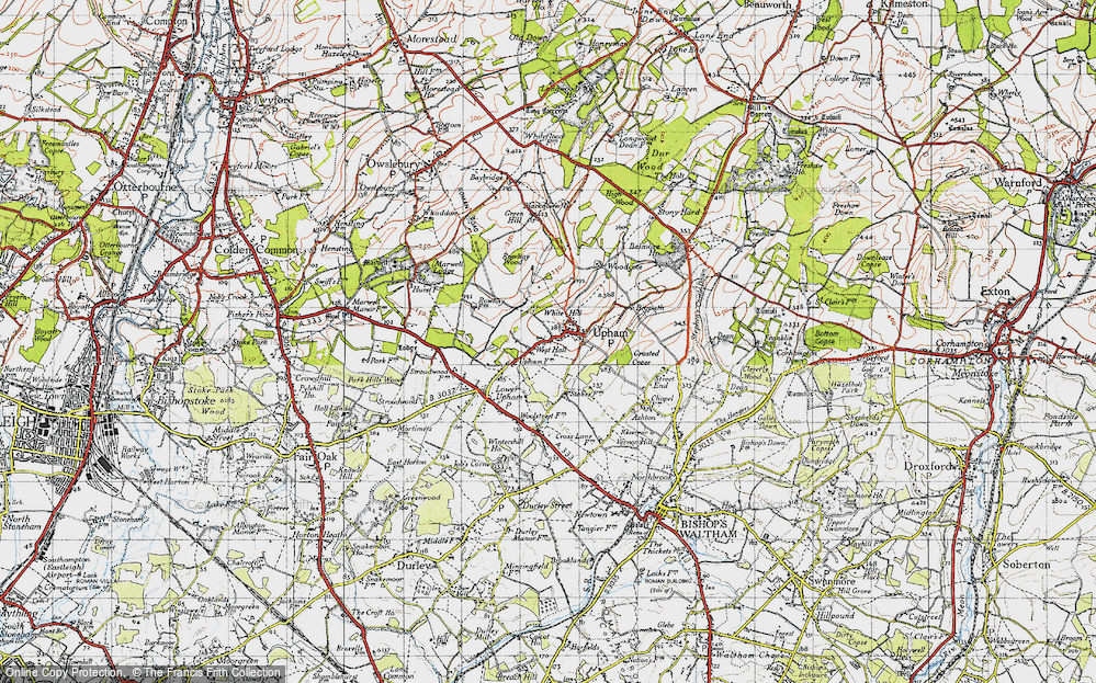 Old Map of Historic Map covering White Hills in 1945
