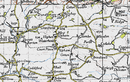 Old map of Upham in 1946