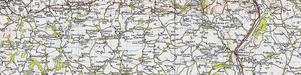 Old map of Upham in 1946