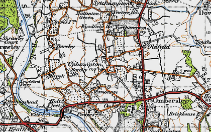 Old map of Uphampton in 1947