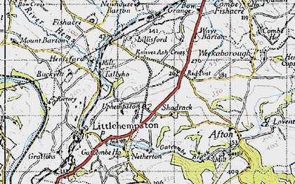 Old map of Uphempston in 1946
