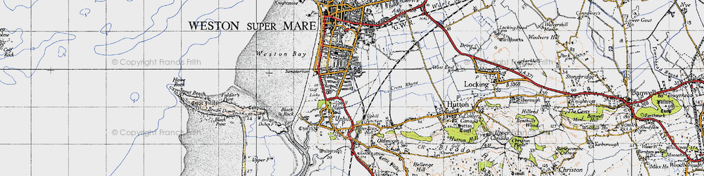 Old map of Uphill Manor in 1946