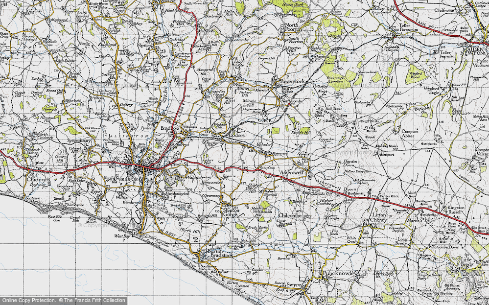 Old Map of Uploders, 1945 in 1945