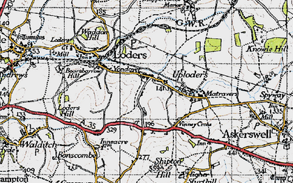 Old map of Uploders in 1945