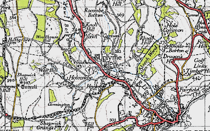 Old map of Uplyme in 1945