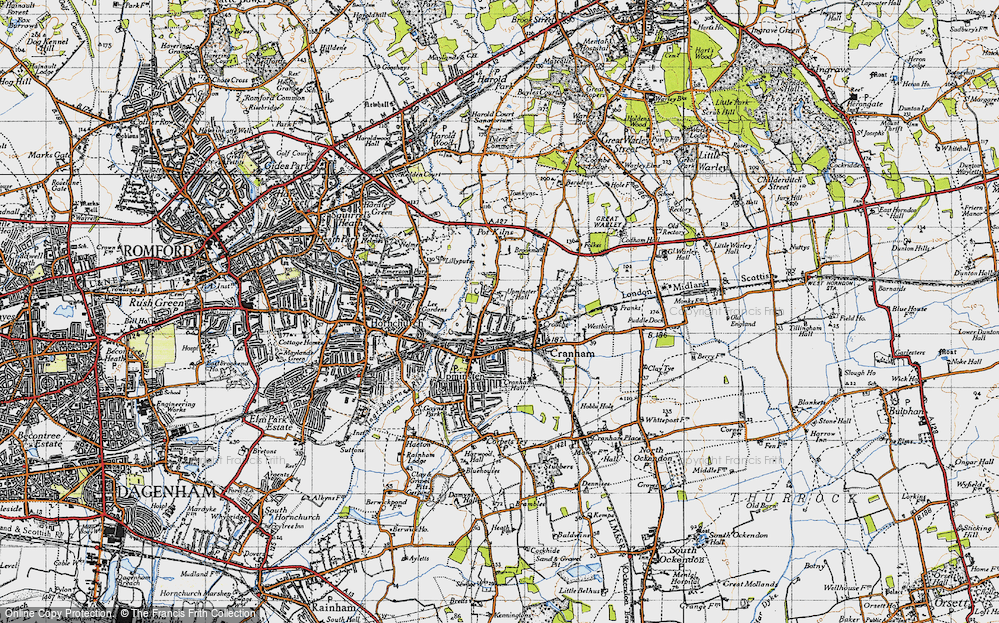 Old Map of Upminster, 1946 in 1946