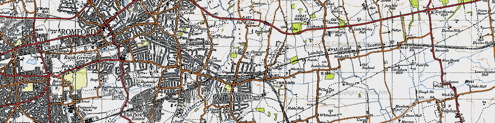 Old map of Upminster in 1946