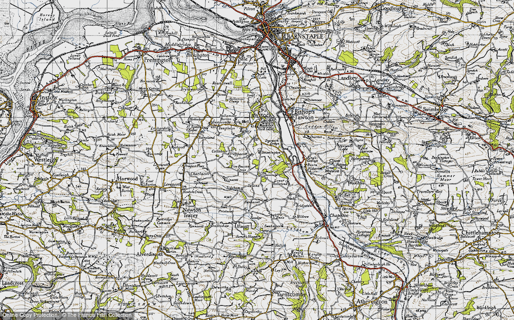 Old Map of Uppacott, 1946 in 1946