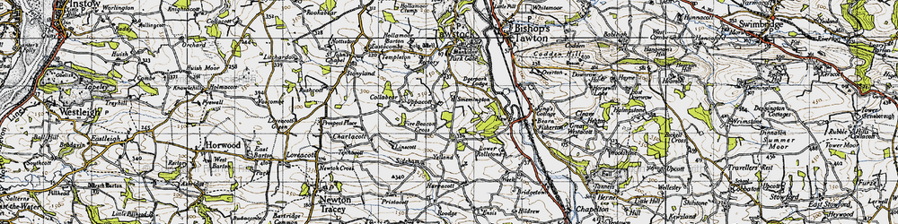 Old map of Uppacott in 1946