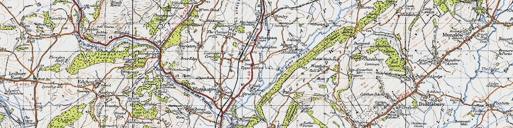 Old map of Upper Affcot in 1947
