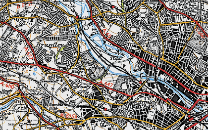 Old map of Upper Armley in 1947