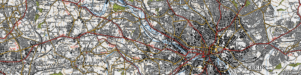Old map of Upper Armley in 1947