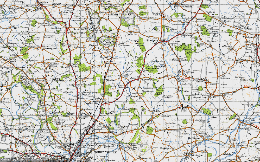Old Map of Upper Astley, 1947 in 1947