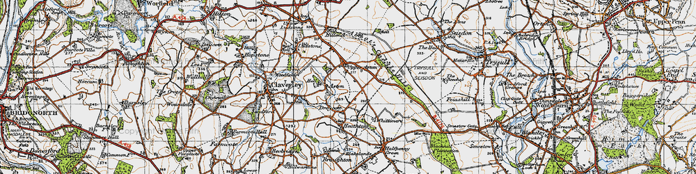 Old map of Upper Aston in 1946