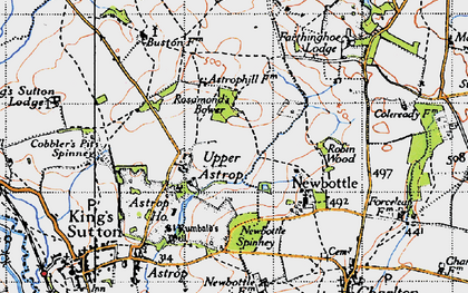 Old map of Upper Astrop in 1946