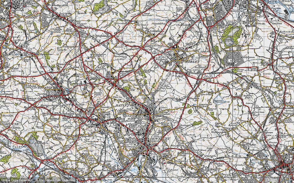 Old Map of Historic Map covering Birkby Brow Wood in 1947