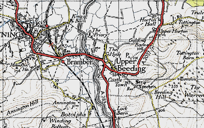 Old map of Upper Beeding in 1940