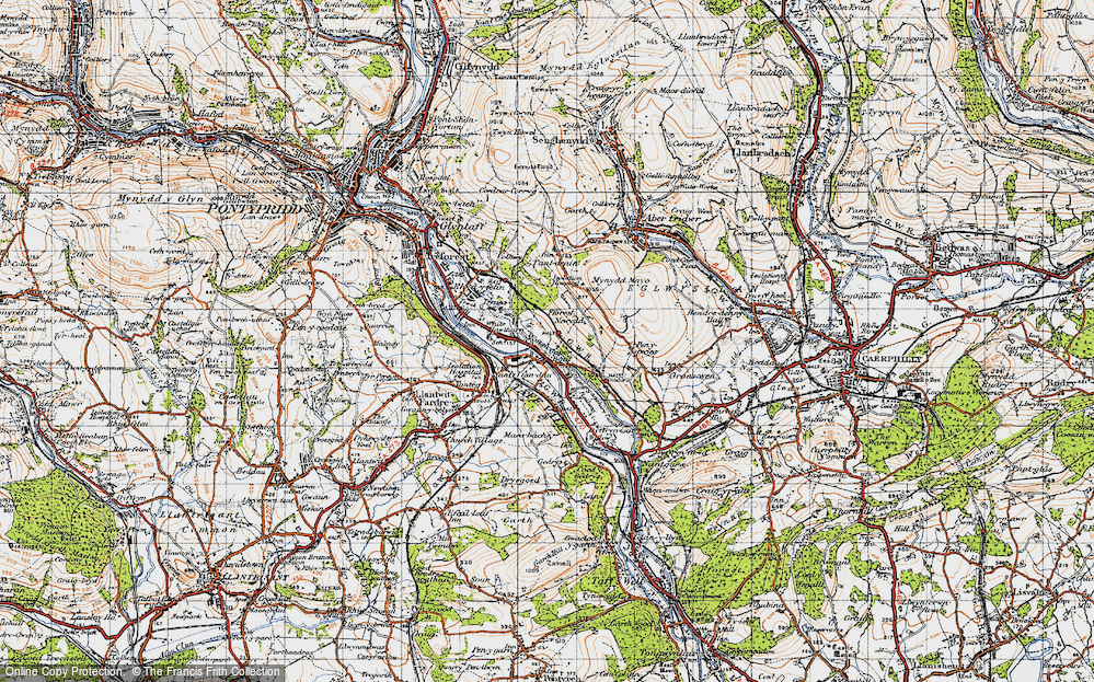 Old Map of Upper Boat, 1947 in 1947