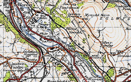 Old map of Treforest Industrial Estate in 1947