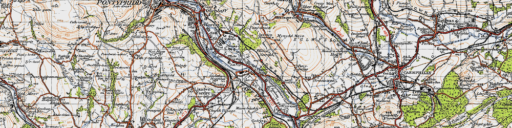Old map of Upper Boat in 1947
