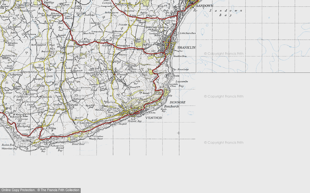 Old Map of Upper Bonchurch, 1945 in 1945