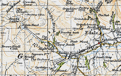 Old map of Broadlee-bank Tor in 1947