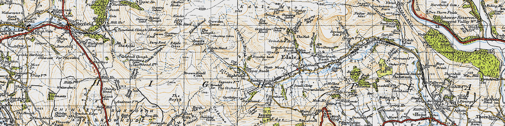 Old map of Brown Knoll in 1947