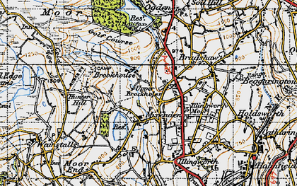 Old map of Upper Brockholes in 1947