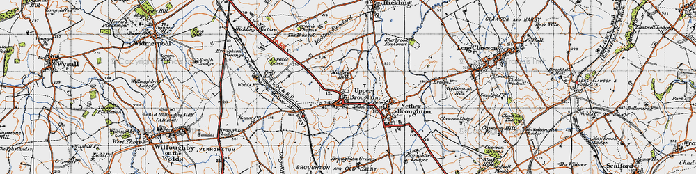 Old map of Upper Broughton in 1946