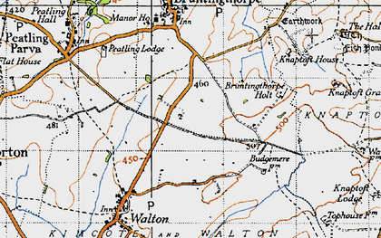 Old map of Upper Bruntingthorpe in 1946