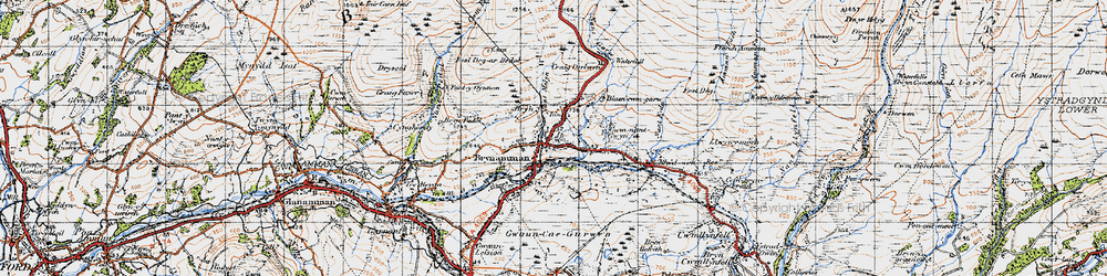 Old map of Upper Brynamman in 1947