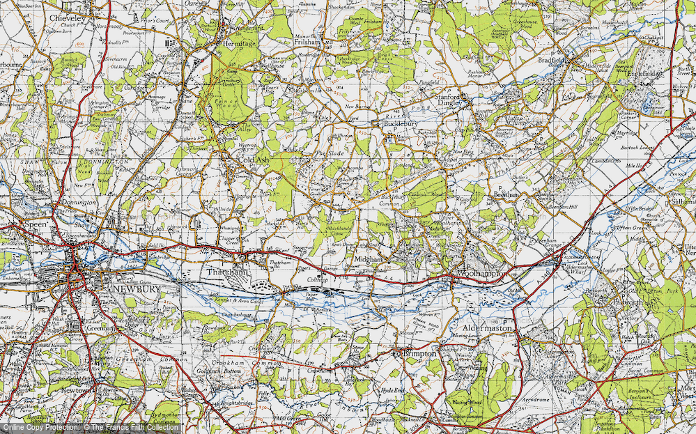 Old Map of Historic Map covering Blacklands Copse in 1945