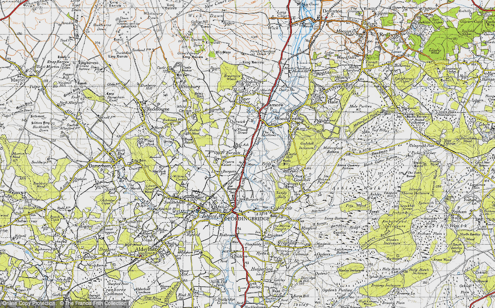 Old Map of Upper Burgate, 1940 in 1940