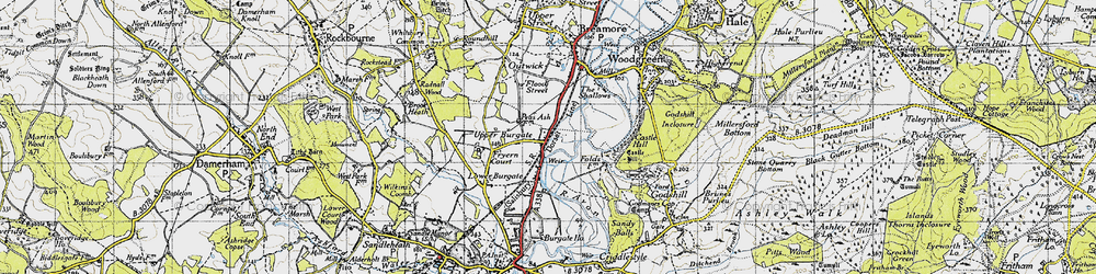 Old map of Upper Burgate in 1940