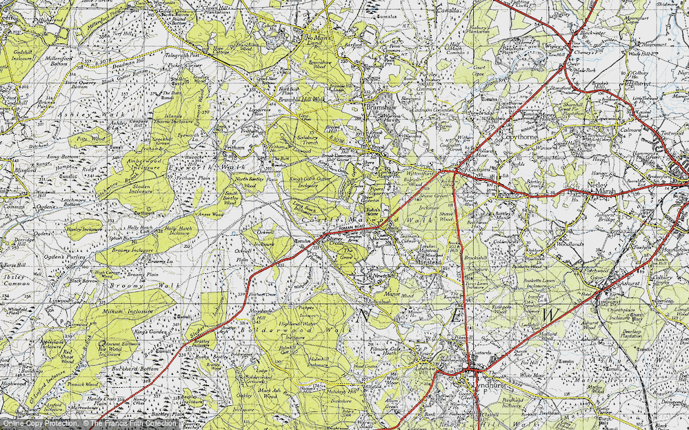 Old Map of Historic Map covering Blackthorn Copse in 1940