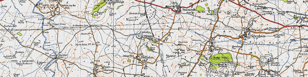 Old map of Catesby Ho in 1946