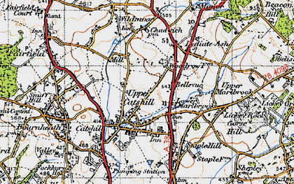 Old map of Upper Catshill in 1947