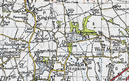 Old map of Upper Cheddon in 1946